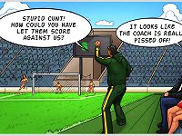 Porn cartoons slut gets pussy wet watching football match