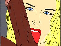 Hot blonde girl sucking and fucked on this interracial cartoons