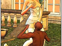 Black gardener wants to fuck that white cartoon woman